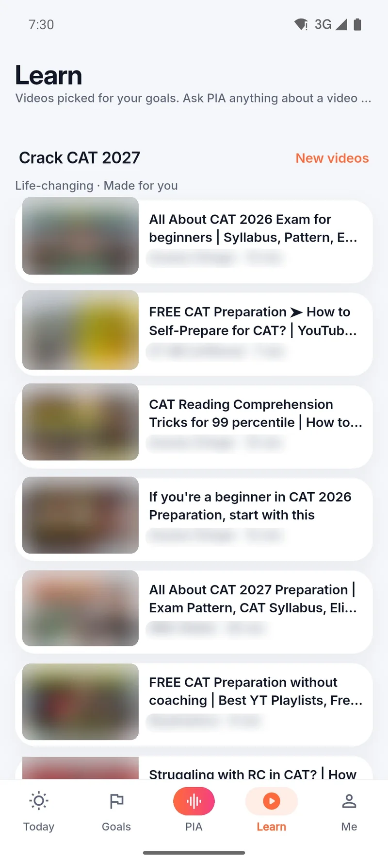 Videos picked for a CAT 2027 goal